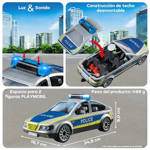Miniatura 6 de PLAYMOBIL | Action Heroes | Patrulla de Policía | Coche de Policía | Coche de Juguete | Juguete para niños y niñas a Partir de 4 años | 71729