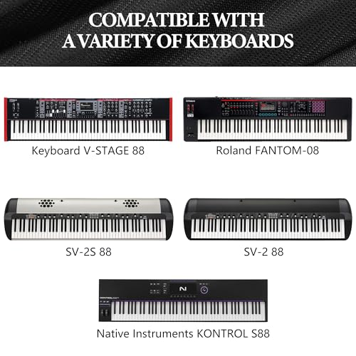 Musiin Staubschutz für Tastatur-Synthesizer mit 88 Tasten, kompatibel mit Roland V-STAGE 88, FANTOM-08, KORG SV-2 88, SV-2S 88, Premium-Chinlon, kratzfest und staubdicht, weiche Haptik und passgenaues