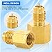 Tigbear R1234YF Refrigerant Tank Adapter, R1234YF Vacuum Pump Adapter Fitting, R12 to R1234YF Adapter with 1/2 LH to 1/4 Flare for Refrigeration System