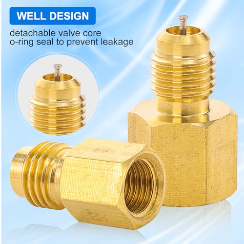 Image of R1234YF Refrigerant Tank Adapter, R1234YF Vacuum Pump Adapter Fitting, R12 to R1234YF Adapter with 1 /2 LH to 1 /4 Flare for Refrigeration System
