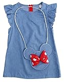 stylesilove Baby Girl Ruffle Sleeve Shabby Denim Dress Bowknot Cross Body Mini Coin Bag 2 pcs Set (110/5T)