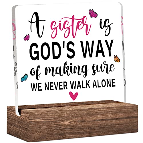 Christian Religious Gifts, Inspirational Clear Desk Decorative Sign With Wood Stand, Home Office Positive Plaque Decor, Friendship Gifts For Sister Friends #TOP4
