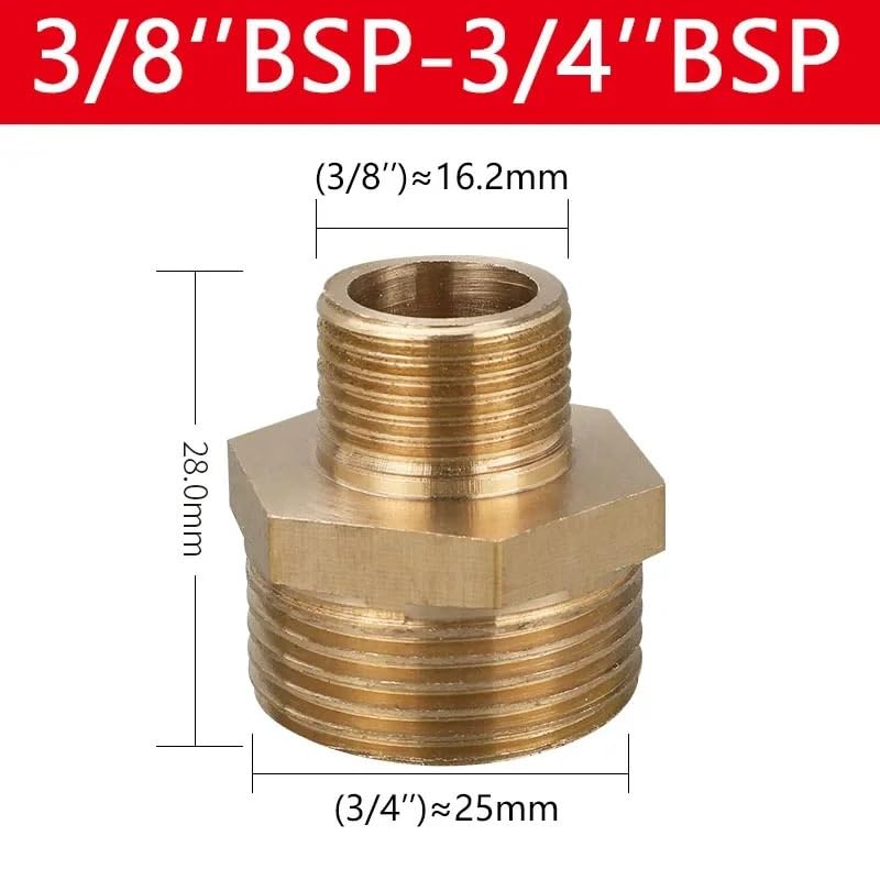 Raccordo a nipplo esagonale BSP in ottone - Giunto filettato maschio da 1/8" a 1" for applicazioni acqua/olio/gas(3l8 to 3l4)