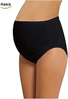 Vista 5 de Bragas de maternidad de algodón para mujer, ropa interior ajustable de corte alto, paquete de 4