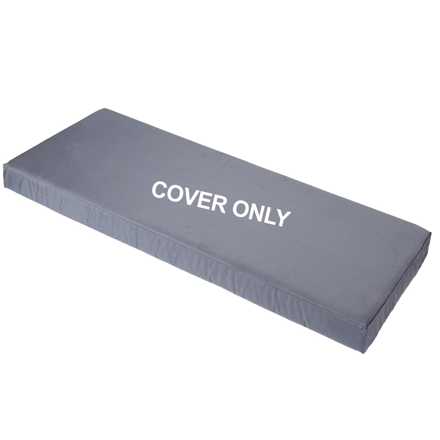 David & Amaya Replacement Cover Only for Rattan Patio Garden Bench Cushions,Water-Resistant Polyester Fabric Indoor/Outdoor Seat Pad's Zip Cover (Foam Not Included) (Grey, 114 x 38 x 5cm(45x15x2)