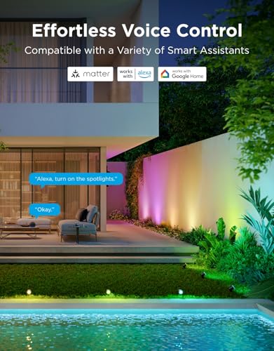 Image of Govee Outdoor Spot Lights 2, IP67 Waterproof Spotlights, RGBWIC, 2 Pack | Landscape Lights Work with Matter, Alexa, and Google Assistant, Color Changing Light for Outdoor Decor, Patio Decorations