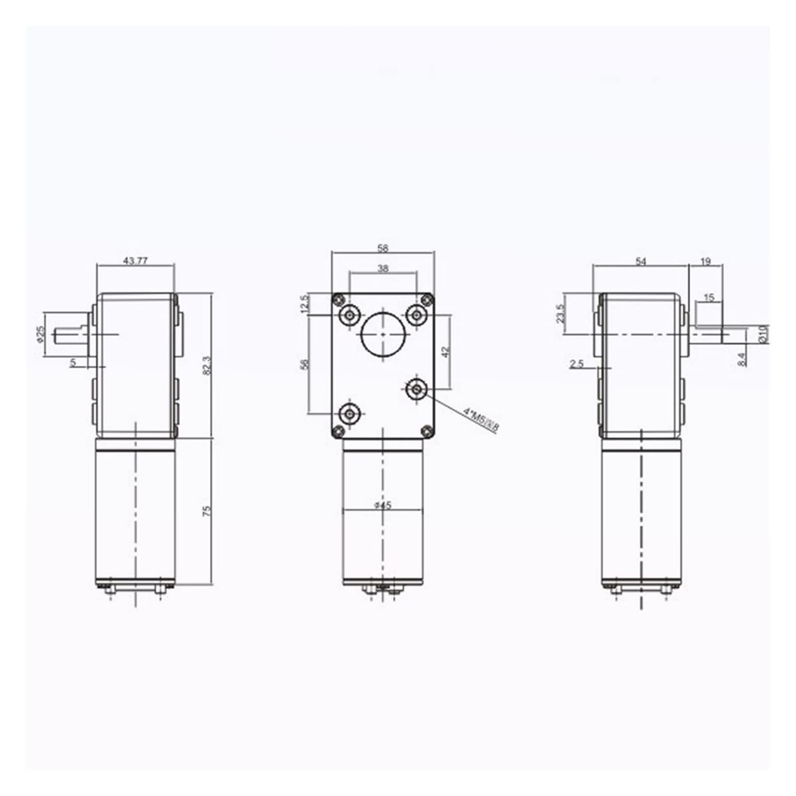 Lagerausstattung, Schneckengetriebe-Mikro-Gleichstrommotor mit Drehmoment und rechtwinkligem Getriebemotor for Etikettiermaschinen, ferngesteuerte Vorhänge automatische Spannungsregler