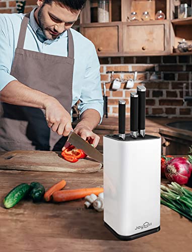 Universal Knife Block Holder, Large Black Stainless Steel Kitchen Knife Organizer Without Knives, Modern Countertop Space Saver Knife Storage Stand With Scissors-Slots #TOP1