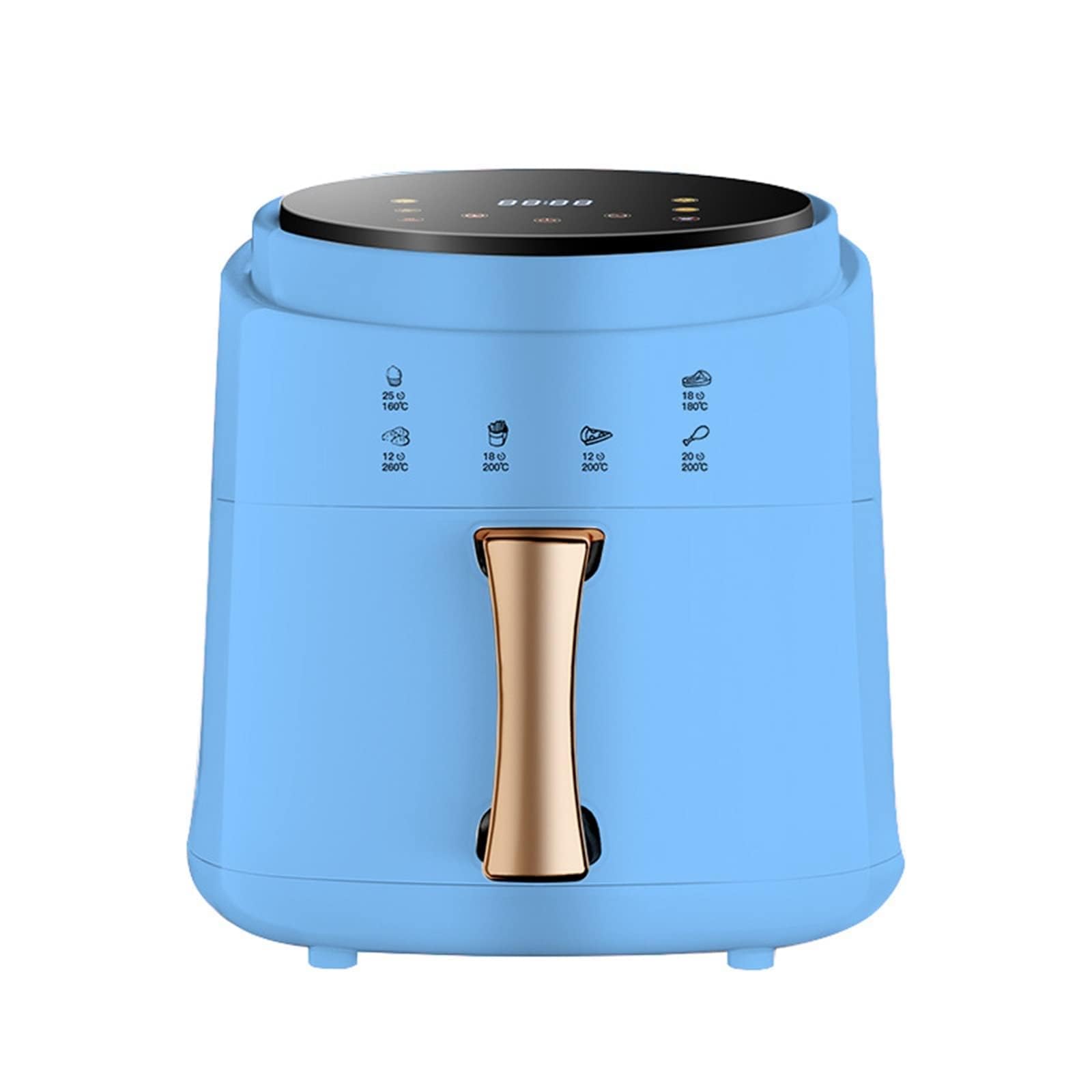 Horno freidora de aire con circulación rápida de aire, sin aceite, temporizador de 60 minutos, temperatura ajustable, cesta antiadherente, receta incluida, control inteligente para comidas familiares