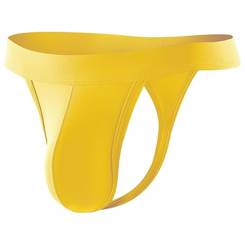 Arjen Kroos Mens Sexy Thong Pouch Underwear Low Rise G-String Bikini - Small - Gold