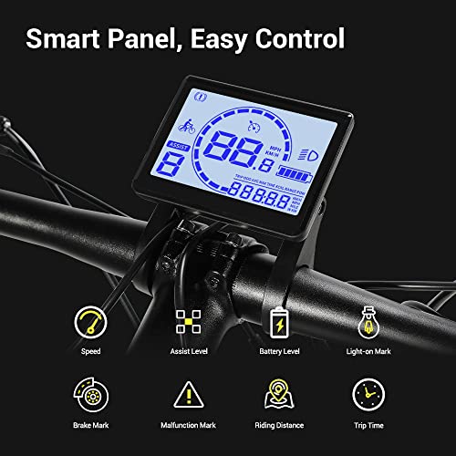 Eleglide Electric Bikes, T1 Electric Bicycle Mountain Bike, 27.5" E bike Commute Trekking E-bike with 36V 12.5Ah Removable Li-Ion Battery, LCD Display, Shimano 7 Speed, Dual Disk Brake - Image 6