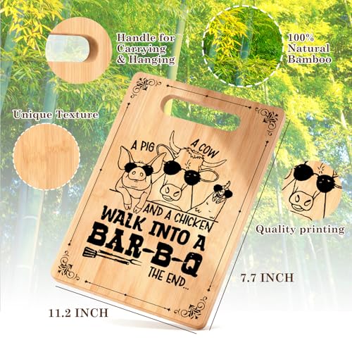Tabla de cortar rectangular de bambú con mango miniatura 6