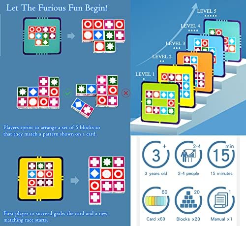 Wooden Pattern Matching Puzzle Game Popular Board Games for Family Night, The Puzzle Game 2.0 Match Building Cubes Educational Toy for Kids and Adults Age 4+ 5 51fJhC3GmoL. AC