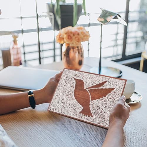 Image of WEBEEDY DIY Hummingbird String Art Kit for Beginner Silhouette String Art Pattern DIY Wood Sign Craft Kit for Adults Arts and Craft Set All Supplies Included for Handmade Christmas Home Decor Gift