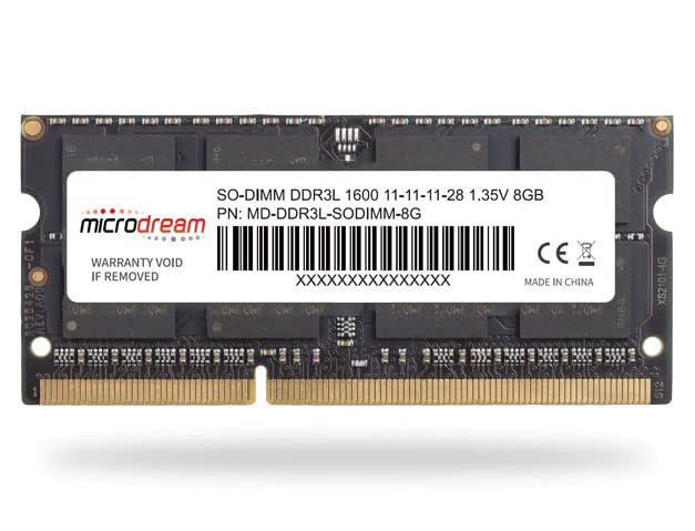 MicroDream 8GB (1x8GB) DDR3L 1600MHz PC3L-12800 SODIMM Laptop Memory RAM