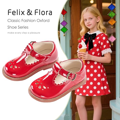 Image of Felix & Flora Toddler Little Girl Mary Jane Dress Shoes - Ballet Flats for Girl Party School Shoes