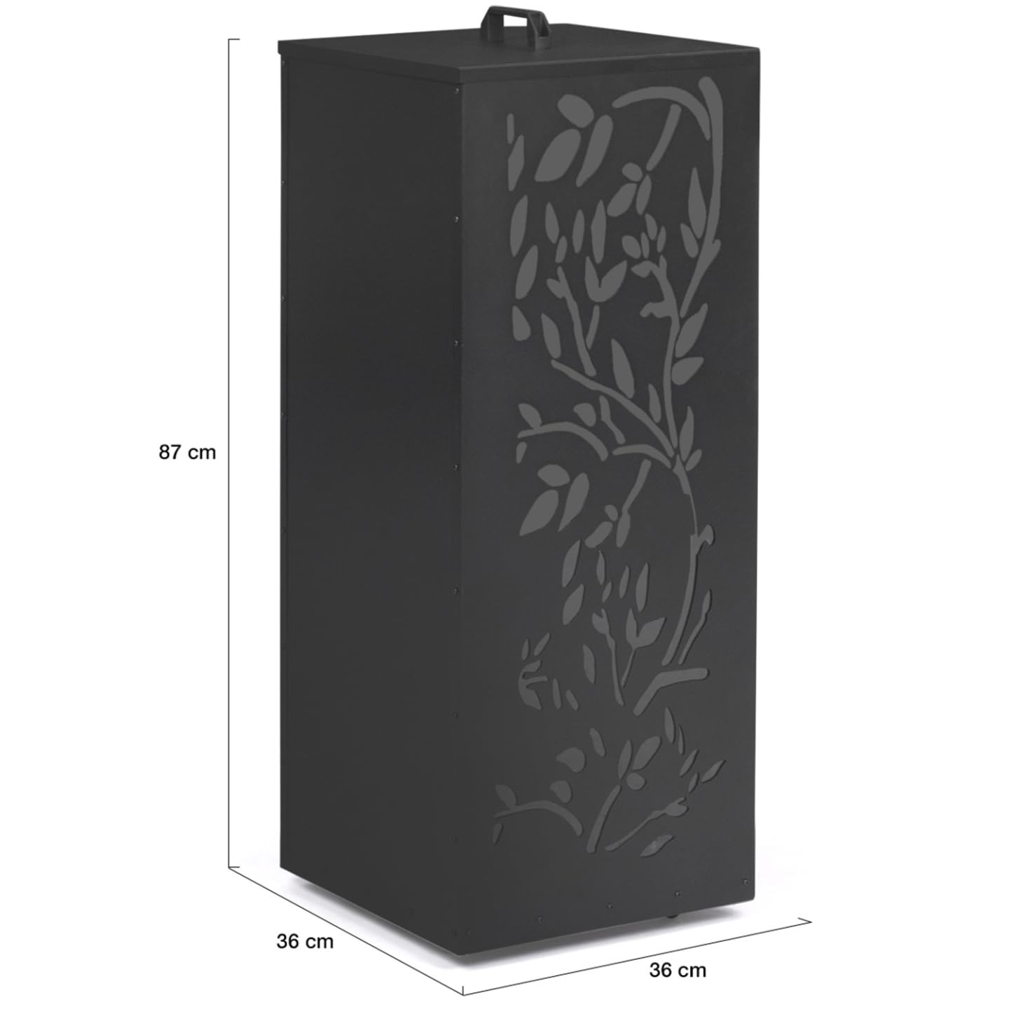 IDMarket - Depósito de pellets 55KG almacenamiento de pellets 35 x 35 x 92 cm - motivo floral