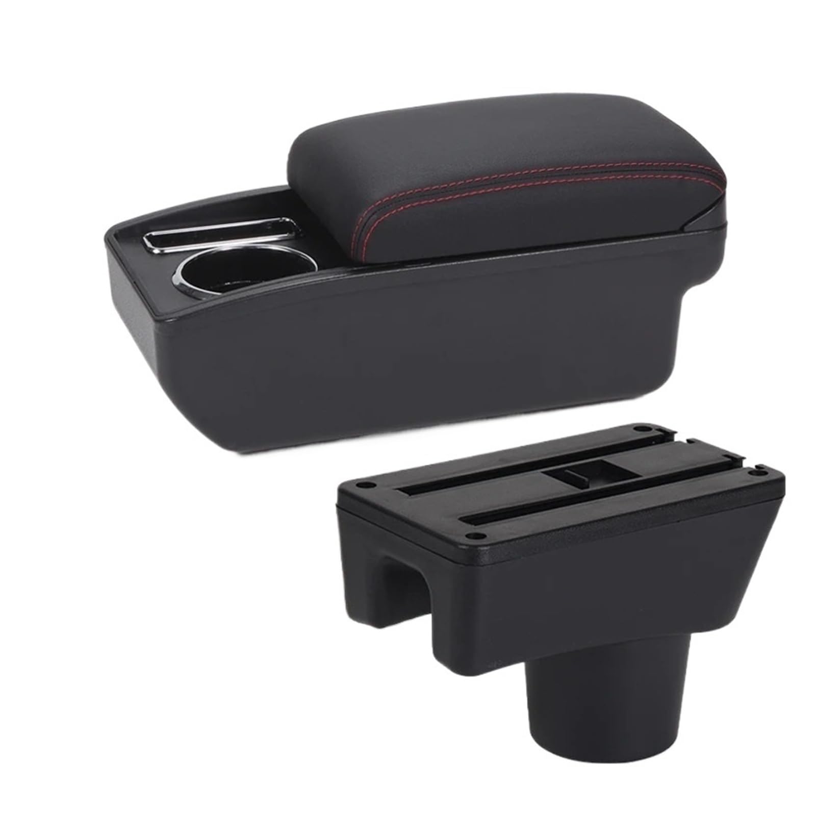 Umdjju C1 Black Red No Usb For Mitsubishi For Attrage For Mirage Armrest Box Car Auto Storage Accessories Car Centre Console Armrest Box(C1 Black Red No Usb)