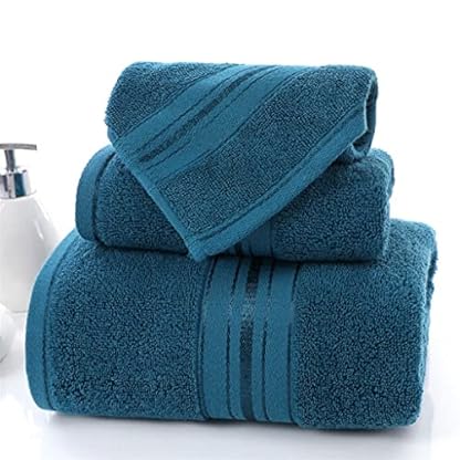 P9IDEDFH Einfarbiges Pailletten-gestreiftes Baumwoll-Set, Handtuch-Set, verdickt, großes Badetuch, Haushaltshandtuch (Farbe: F, Größe A