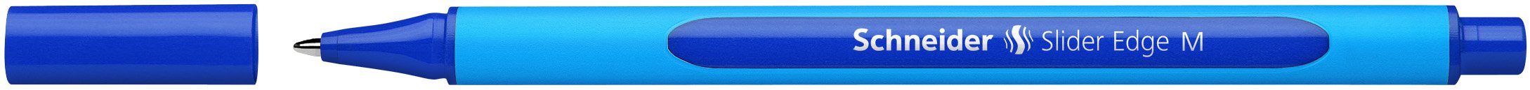 Schneiderwriting instruments ballpoint pen Slider Edge, cap model, M, blue, barrel color: cyan-blue, Pack of 1
