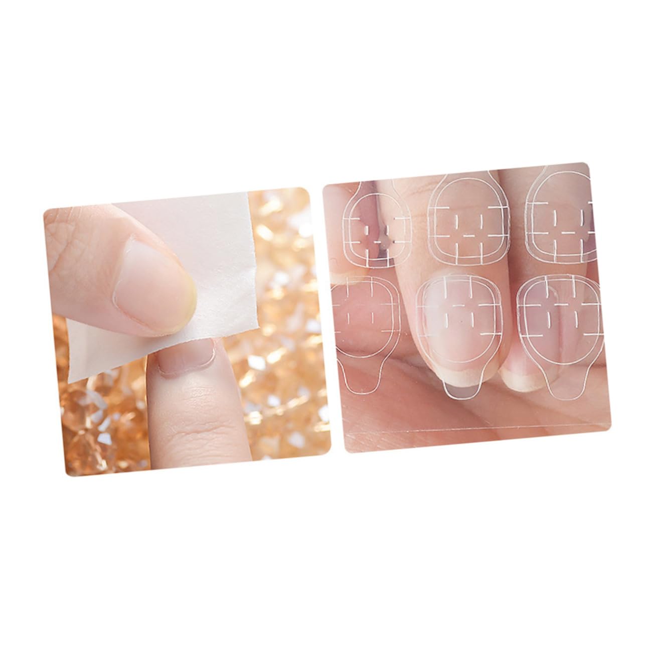 FOMIYES 150blätter Doppelseitige Nagelkleber-sticker à Transparent Für Kreative Nagelkunst Einfach Anzuwenden Für Falschnägel Und Nail Art Design