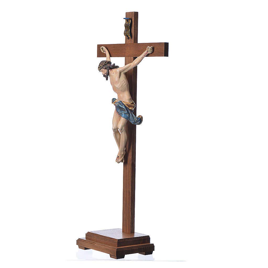 Holyart Crucifijo de mesa cruz recta Corpus Valgardena Antiguo Gold, 42 cm (16.54 inc.)