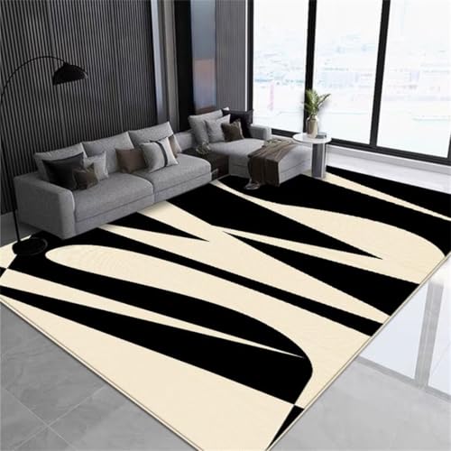 Tapis d'extérieur noir 160x200 cm tapis de salon résistant - 2