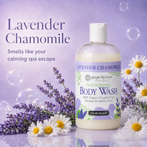 Image of Ginger Lily Farms Botanicals Body Wash, 12oz /6pk, Lavender Chamomile