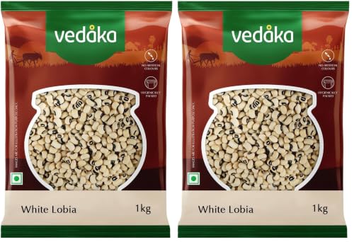 Image of Amazon Brand - Vedaka Premium White Lobia, 1kg (Pack of 2)