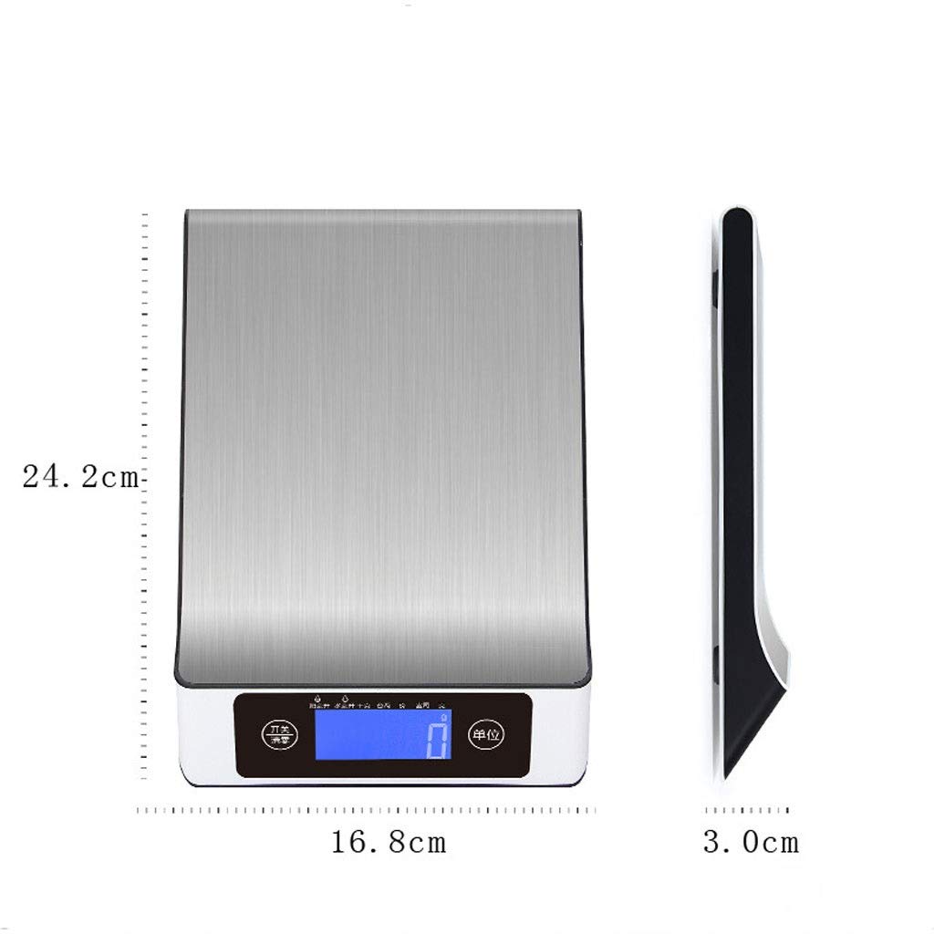 Bilancia da Cucina Digitale 15 kg in Acciaio Inox con Funzione Tara Display LCD per Cucinare in casa, cuocere Frutta e Verdura(Un Colore - 5kg/1g