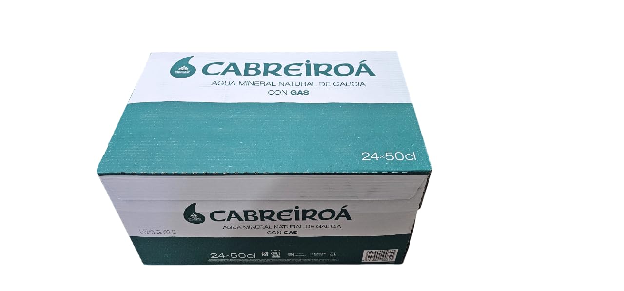 Cabreiroá Con Gas Añadido - Agua Mineral Natural Magma- 24 Botellas de 50CL PET