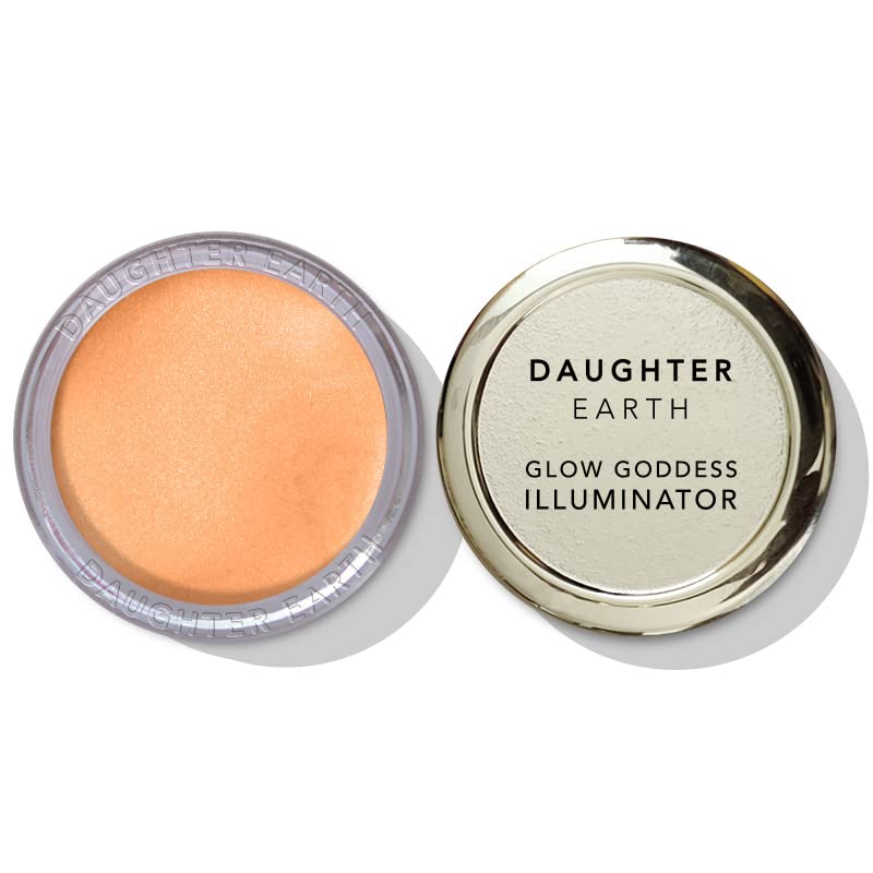 Daughter Earth Glow Goddess Illuminator | Vegan Vitamin E Natural Blush For Women | Highlighter Balm For Glowing & Radiant Skin | Lightweight With Subtle Look | Glow From Within | Dab & Blend