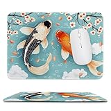 小型 ゲーミング マウスパッド さくら錦鯉 キーボードパッド マウスマット デスクマット 小型 ゴム底 エレコム 光学式 マウス対応 滑り止め 耐久性 良い おしゃれ かわいい 防水 サイバーカフェ オフィス最適 適度な表面摩擦 男性のプレゼント 25x20 cm jp-1125