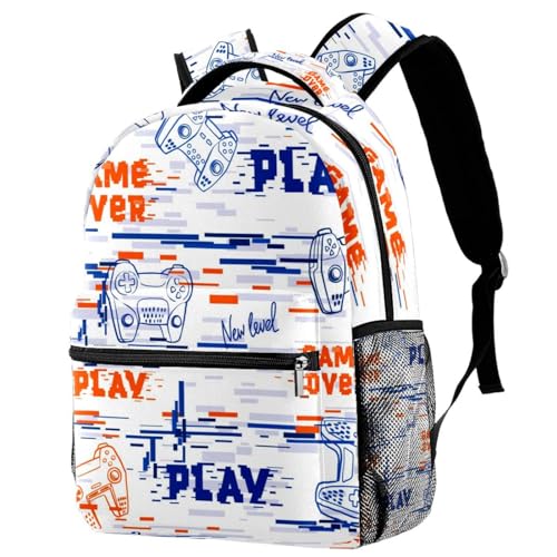 Sac à dos d'école manettes de jeu multicolore pour ados et enfants