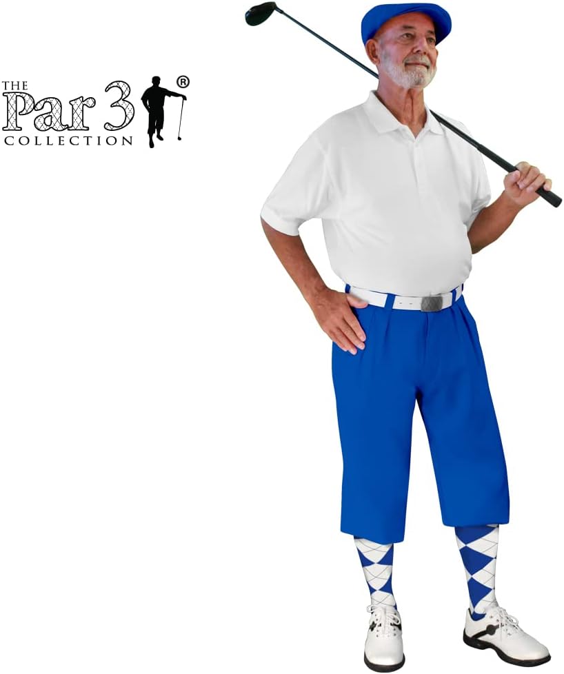 Golf Knickers Royal Blue Microfiber (Plus Fours) for Men 22