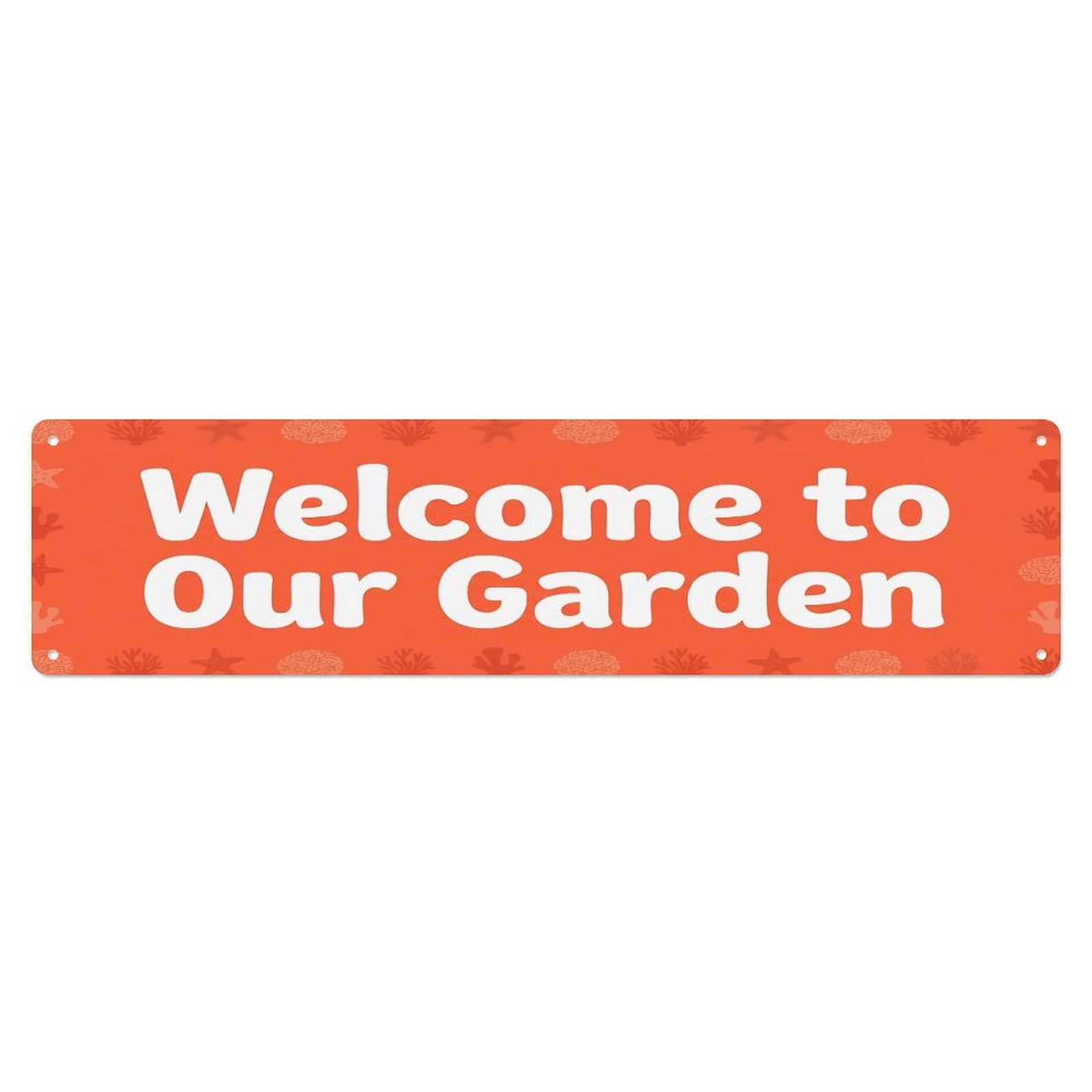 Vintage Welcome to Our Garden Coral Reef Metal Tin Sign