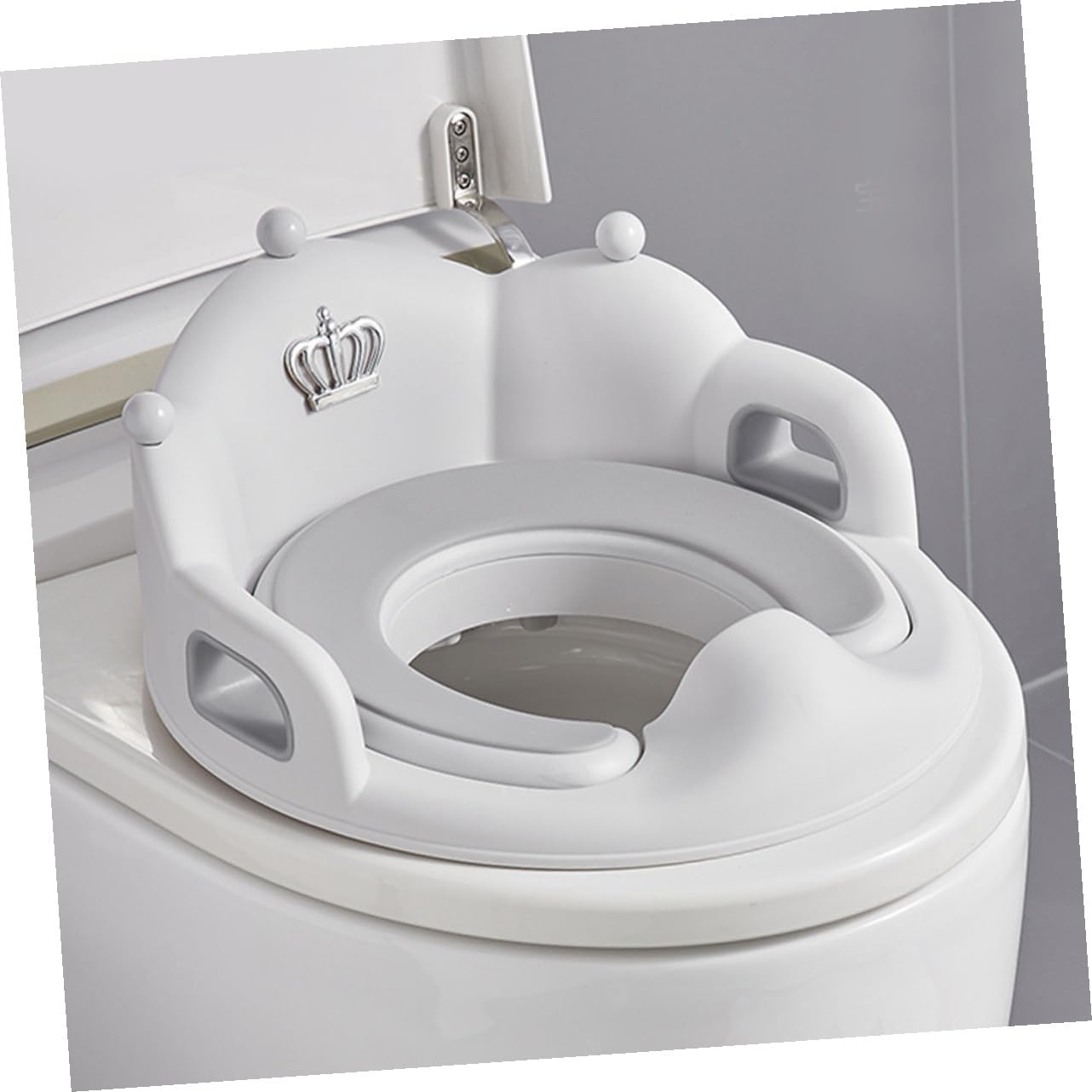 Asiento de Entrenamiento para Ir al Baño Grande Niñas Orinal para Bebés Desmontable Diseño Antideslizante Cojín Cómodo Gris para Uso Doméstico