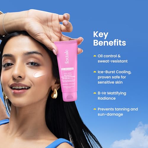 Image of Foxtale Ice-Burst Gel Sunscreen SPF 50 PA++++ for Oily Skin, In-Vivo Tested & 100% New-Gen UV Filters | Prevents Tan, Controls oil, & Mattefies | Lightweight, Non-Greasy, No White Cast | For Men & Women (Pack of 2)