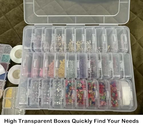Image of 30-Gid Jewellery & Accessories Storage Box, Premium PP Bracelet & Earring Storage Box, Transparent Box Multi Compartment, Dustproof & Waterproof Organizer for Rings, Beads, Necklaces
