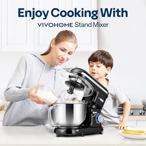 VIVOHOME 5.7L Stand Mixer 1500W 10 Speed Tilt-Head Kitchen Electric Food Mixer Make Bread with Beater, Dough Hook and Egg Separator - Image 3