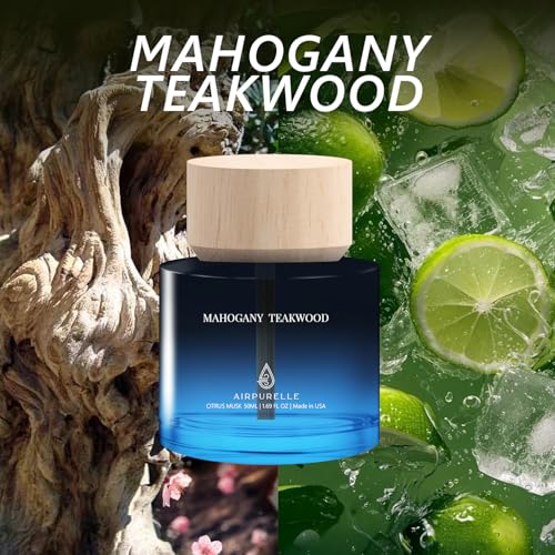 Image of Car Air Freshener 50ML (1.7 FL OZ) Car Air Fresheners Perfume - Mahogany Teakwood Fragrance Oil Air Diffuser for Car, 180+ days Long Lasting Fragrance, Wooden Cup Design Car Fresheners, Made in USA