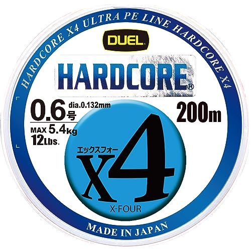 DUEL (�f���G��) PE���C�� �ނ莅 HARDCORE X4 �y ���C�� �ނ胉�C�� �ދ� �����x �����x �z 0.6�� 200m 5�F/�C�G���[�}�[�L���O H3245N-5CBL