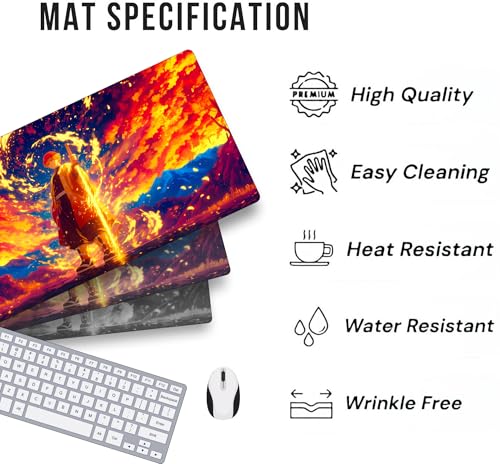 Image of Extra Large Non-Slip Gaming Mouse Pad (23x11.5 in) - Extended Desktop Mat for Computer Keyboard and Mouse (16-KEYPAD)