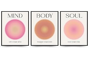 PLKMN Aura Poster Set of 3 - Mind Body Soul Wall Art Prints