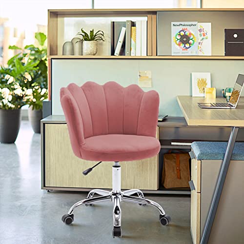 Finch Fox Crown Luxury Revolving Chair With Wheels, Desk Task Chair Velvet Upholstered Seat Ergonomic And Adjustable...