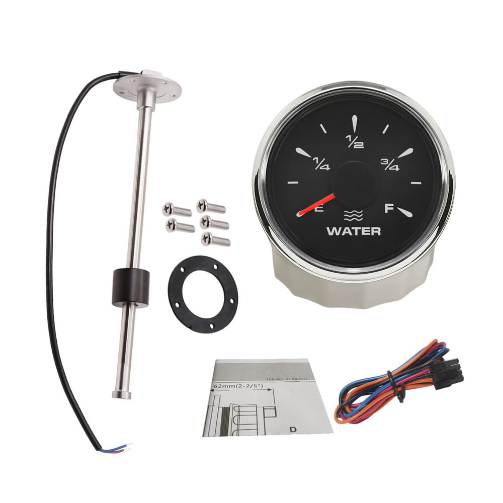 ELING 52mm Water Level Gauge with 8 Colors Backlights 12V