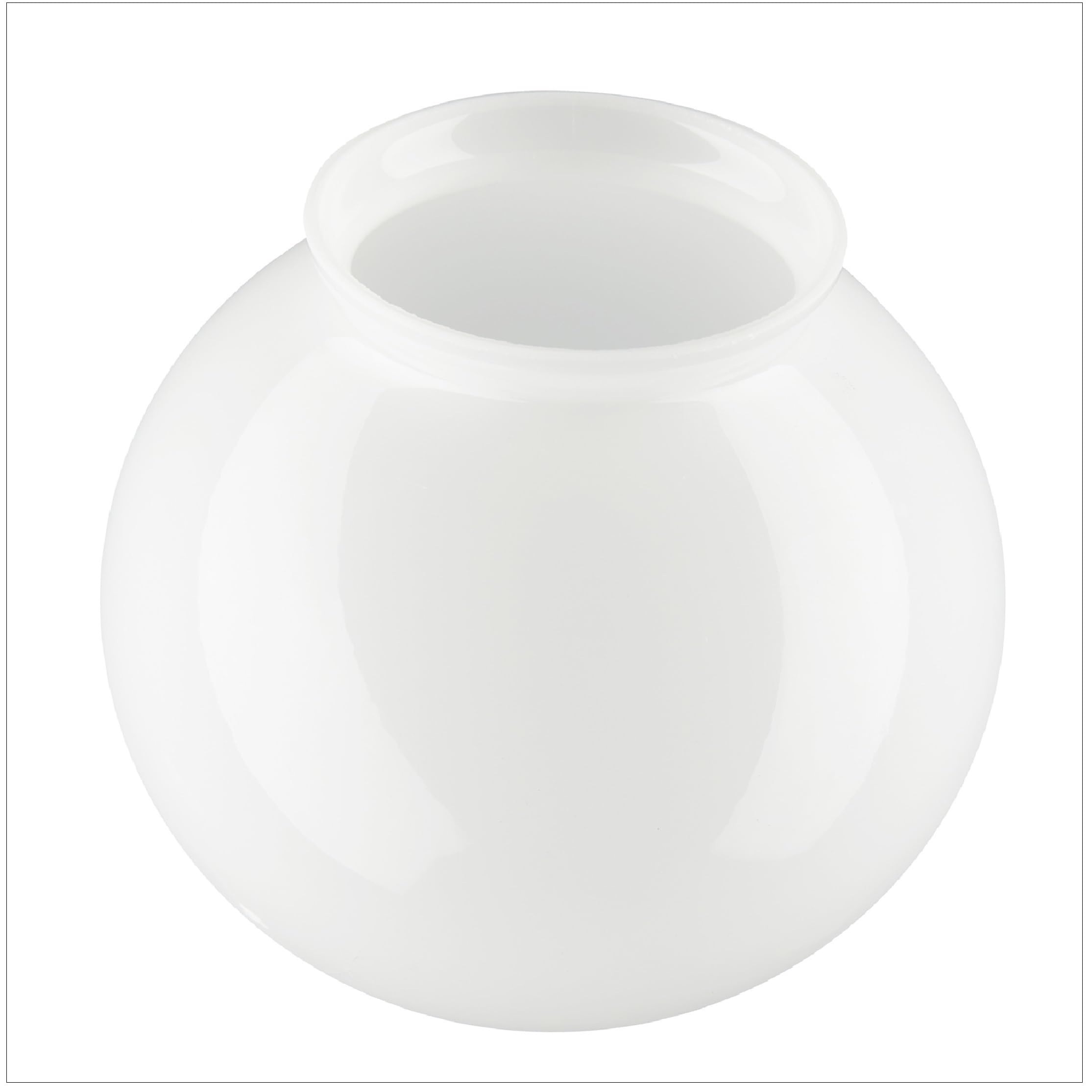 LUMIS Splayed/Flanged Neck Glass Globe Replacement Lampshade for Ceiling Lights. 20.0cm Diameter (8”), Neck: 10.3cm (4"), White