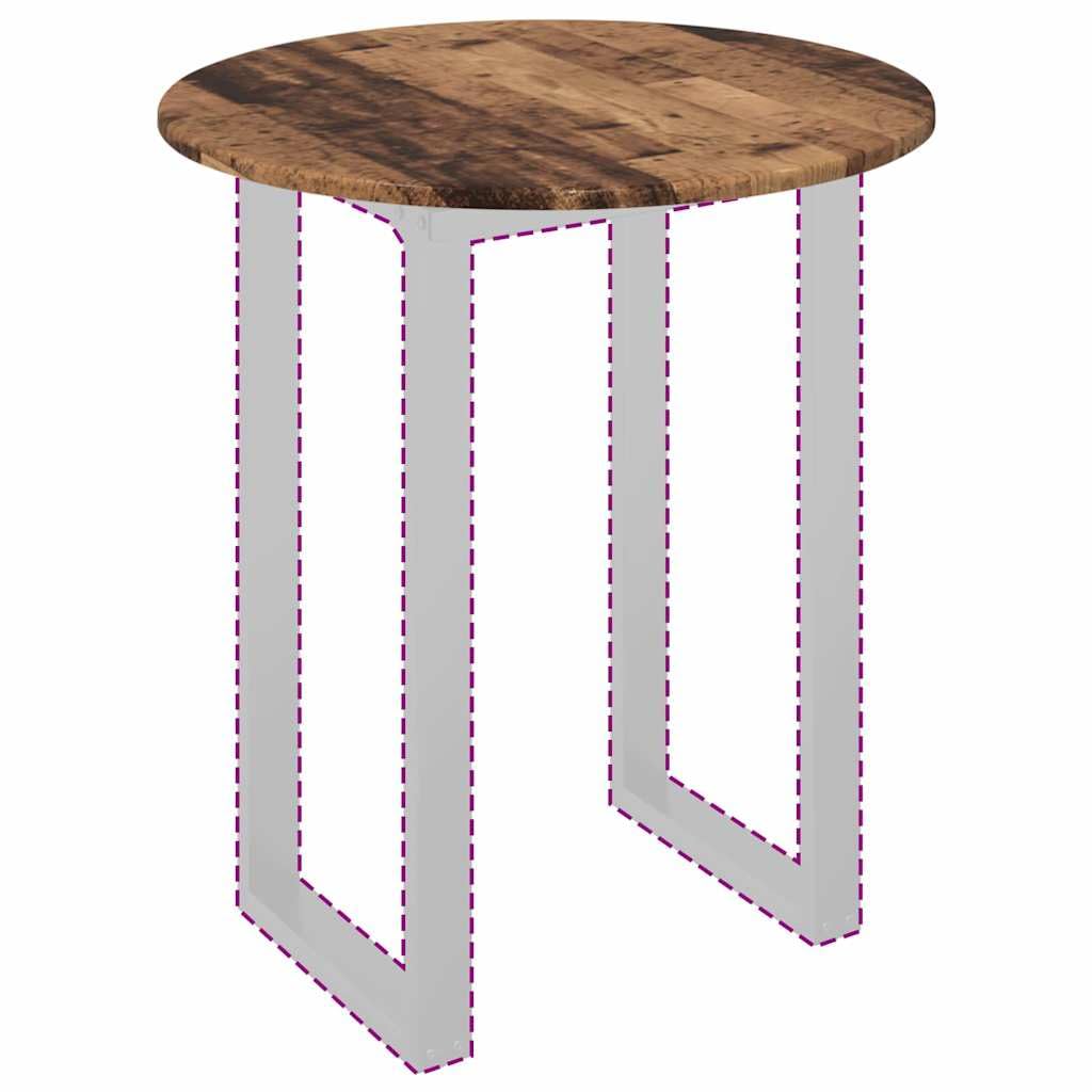Runde Tischplatte Altholz 60 x 60 x 1,5 cm aus Holzwerkstoff für Außenbereich, minimalistisches Design für Terrasse und Garten, wetterfeste stabile Platte mit eleganter