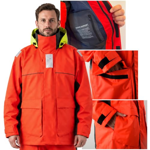 Image of Men's Coastal Sailing Jacket & Bib Pants Combo-Waterproof, Breathable Offshore Hard Shell, Durable Gear