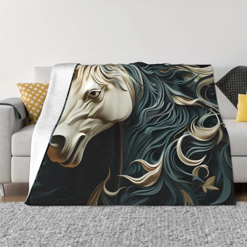 Couverture pour canapé cadeau idéal passionnés équitation motif cheval - 2